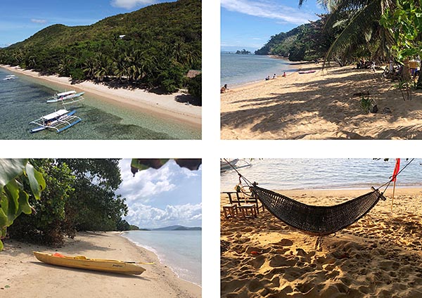 relax at Ocam Ocam beach near Coron Palawan